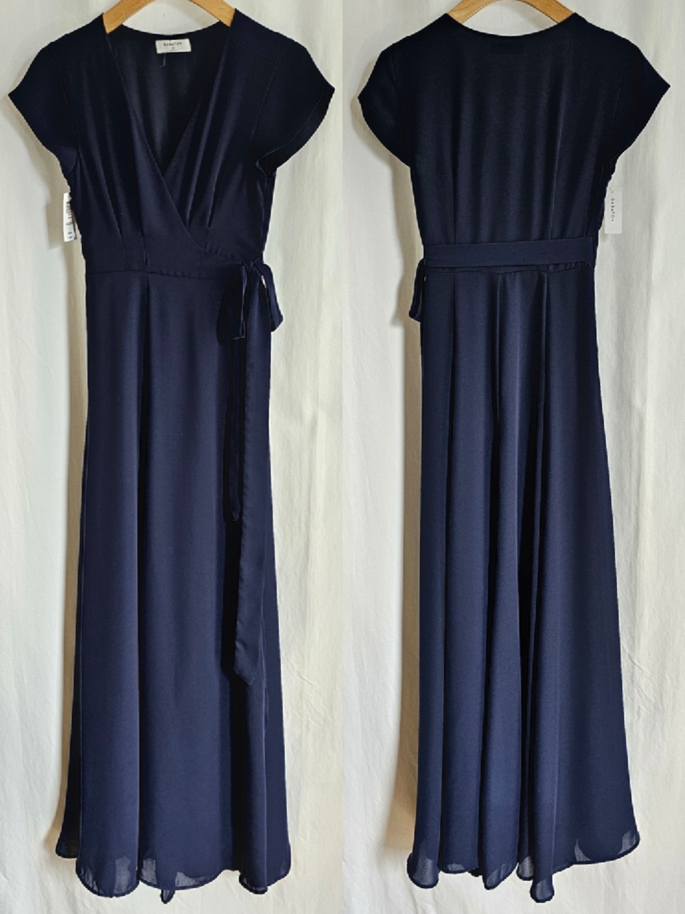 Aritzia Babaton Lexia Short Sleeve Chiffon Wrap Maxi Dress - Picture 8 of 16